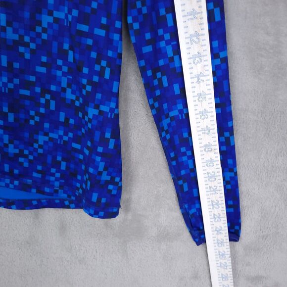 Nike Hoodie Womens L Blue Pro Dri FIT Pixel Digital Camo Thumbholes Long Sleeve - Picture 4 of 13
